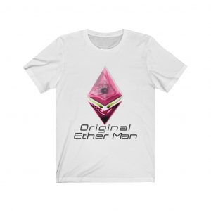 T-Shirt Burgundy Ethereum Based Ether Man Avatar Black Text