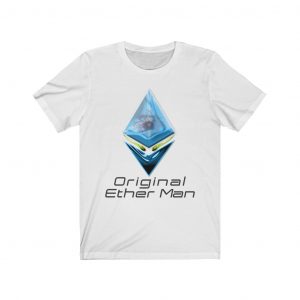 T-Shirt Ethereum Based Ether Man Avatar Light-blue Black Text