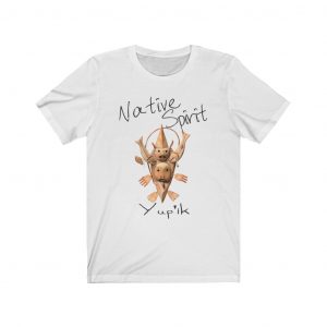 T-Shirt Native American Yupik Water Spirit Mask Black Text
