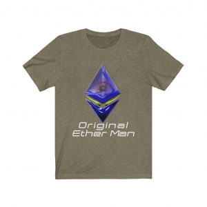 Dark-blue Ethereum Based T-Shirt Ether Man Avatar White Text