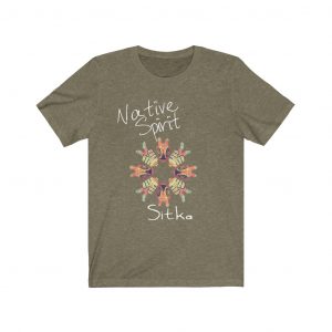 T-Shirt Native American Sitka Rattle Composite White Text