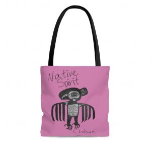 Pink Tote Bag Chikat Black Raven Spirit