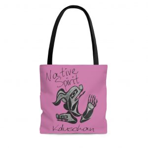 Pink Tote Bag Koluschan Black Raven Spirit