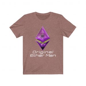 Dark-purple Ethereum Based T-Shirt Ether Man Avatar White Text