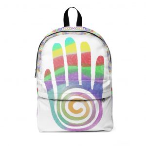 Healing Hand Rainbow White Backpack