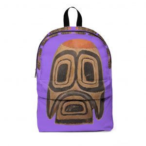 Purple Backpack Nootka Kwakiutl Rattle Head