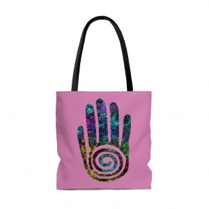 Celestial Healing Hand Pink Tote Bag