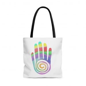 Rainbow Healing Hand White Tote Bag