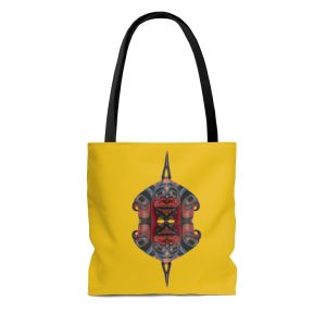 Tshimshian Rattle Head Composite on Yellow Tote Bag