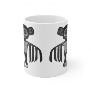Chikat Raven Spirit White Ceramic Mug 6