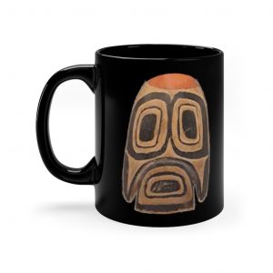Nootka Kwakiutl Spirit Face Black Ceramic Mug 6