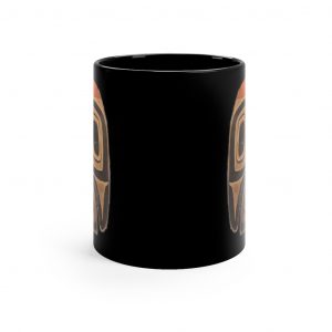 Nootka Kwakiutl Spirit Face Black Ceramic Mug 5