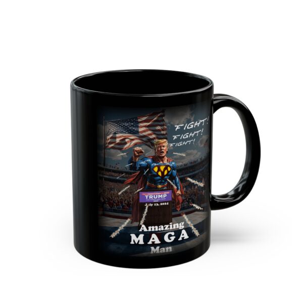 Amazing MAGA Man Mug Black Ceramic, handle right