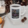 Amazing MAGA Man white ceramic mug placed next to a scented candle