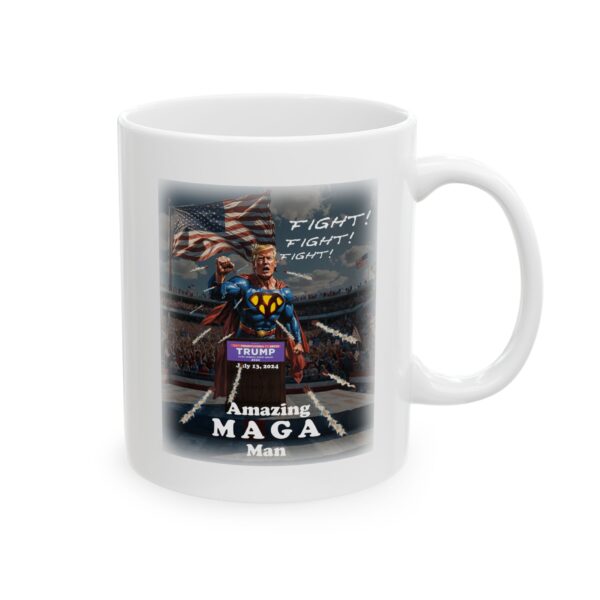 Amazing MAGA Man white ceramic mug handle right