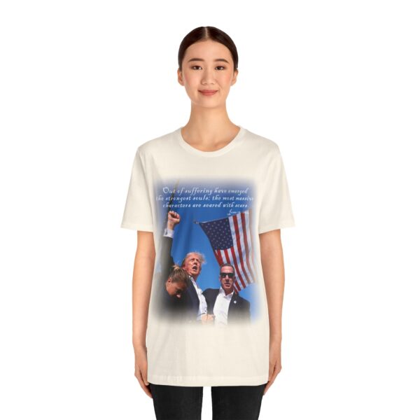 asian girl wearing natural color Trump Seared With Scars T-shirt