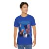 asian guy wearing true royal blue Trump Seared With Scars T-shirt