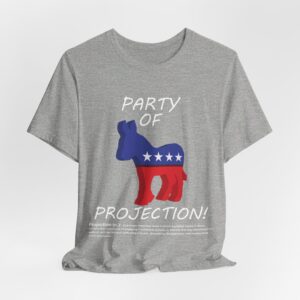 athletic heather Party Of Projection t-shirt, front side