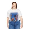 big girl wearing white Trump Seared With Scars T-shirt