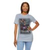 black girl wearing light blue SuperTrump - Crime of the Century t-shirt