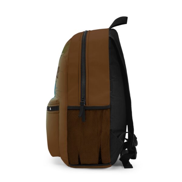 Brown From The River To The Sea Frankenstien backpack right side view