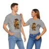 couple wearing athletic heather It's Mr. Potato Head t-shirt white text