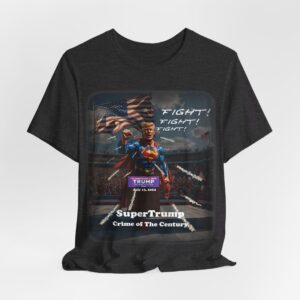 dark grey heather hanging SuperTrump - Crime of the Century t-shirt