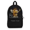 Black It's Mr. Potato Head Thank You Backpack, front view