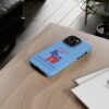 Light blue Tough Party of Projection Tough Phone Cases iPhone 14 Pro Max on table