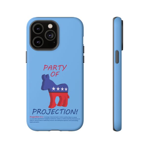 Light blue Tough Party of Projection Tough Phone Cases iPhone 14 Pro Max front and side views