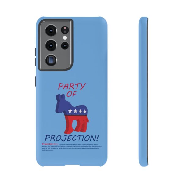 Light blue Tough Party of Projection Tough Phone Cases Samsung Galaxy 21 Ultra side and front views