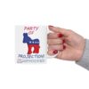 woman holding Party Of Projection white ceramic mug with one hand