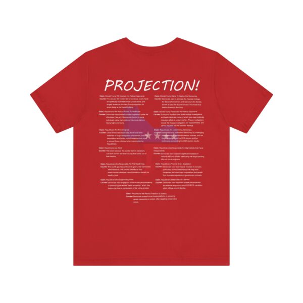 red blue Party Of Projection t-shirt, back side