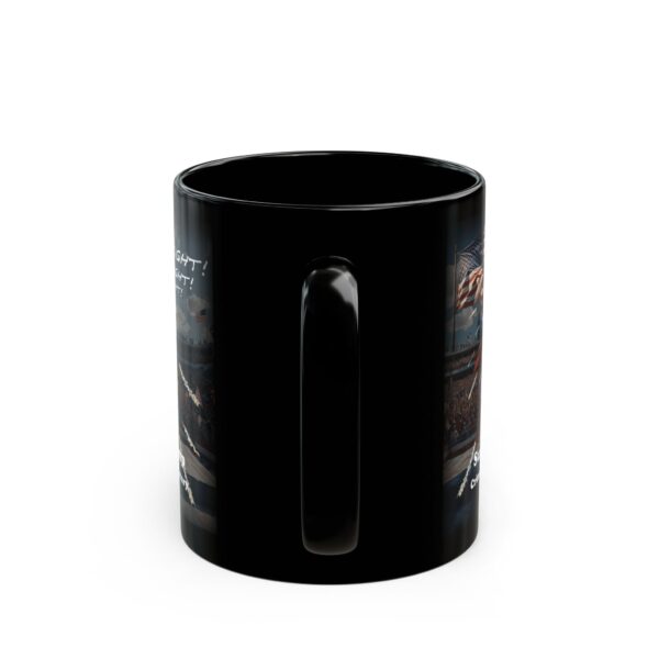 SuperTrump Crime Of The Century Mug Black Ceramic, handle facing