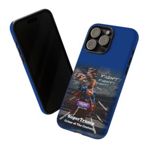 Dark Blue Custom SuperTrump Crime Of The Century Tough Phone Cases sales display for iPhone 15 Pro Max