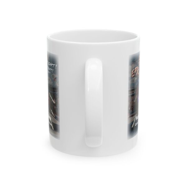 SuperTrump Crime of the Century mug handle facing