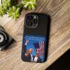 Black Trump Is Seared With Scars Custom Tough Phone Cases for iPhone 15 on a table