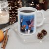 Mug Trump Seared With Scars white ceramic mug next to a scented candle