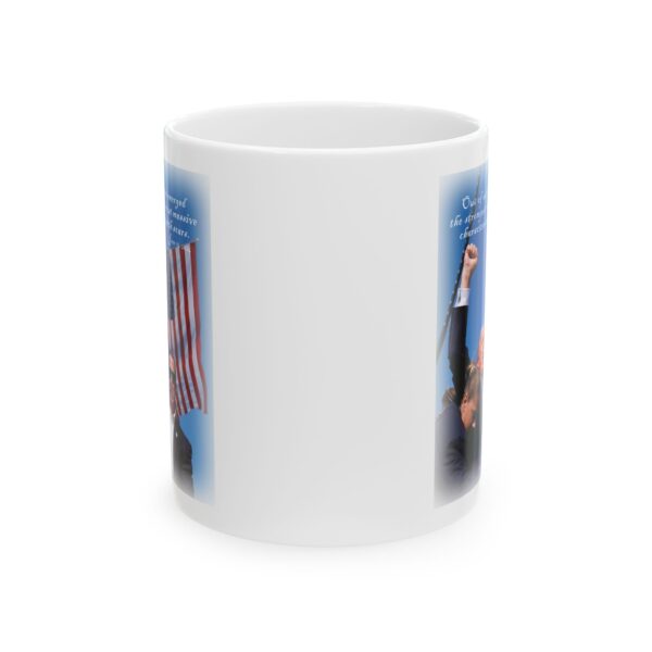 Mug Trump Seared With Scars white ceramic mug, front view