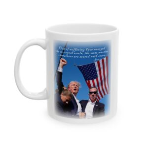 Mug Trump Seared With Scars white ceramic mug, handle left