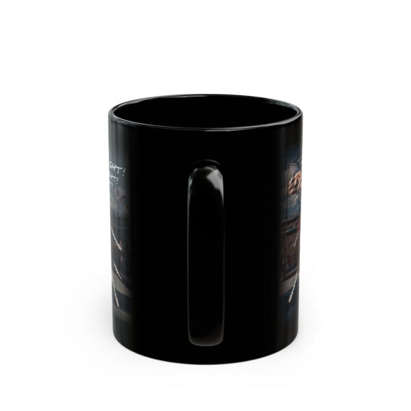 Trumped Again mug black ceramic, handle facing