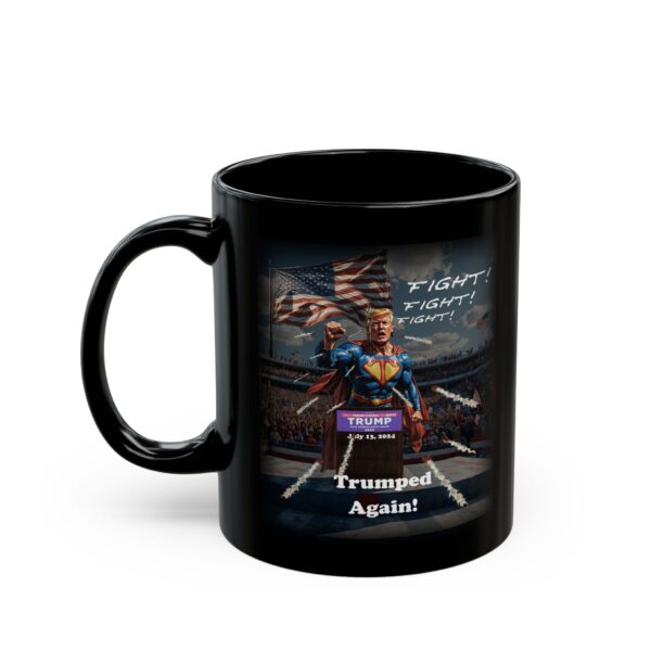 Trumped Again mug black ceramic, handle left