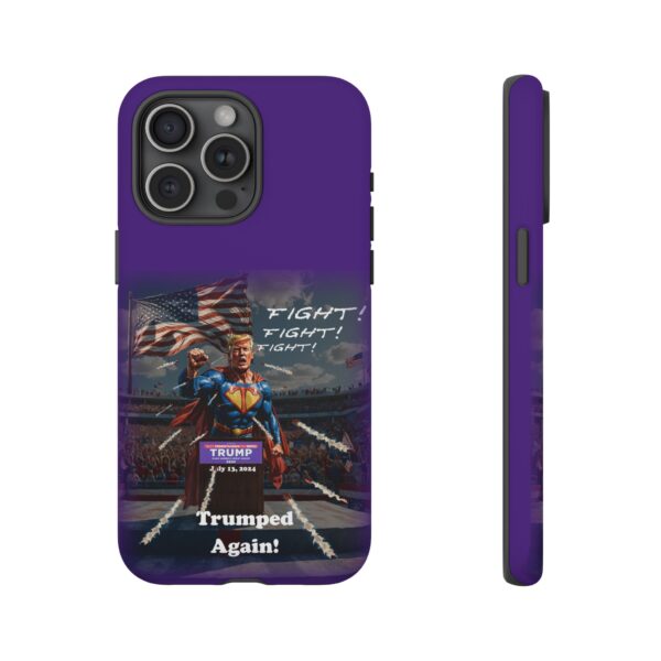 Purple Custom Trumped Again Tough Phone Cases for iPhone 15 Pro Max