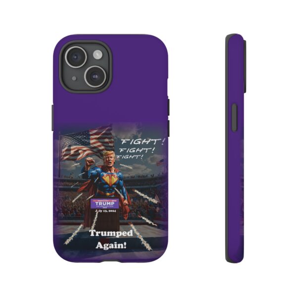 Purple Custom Trumped Again Tough Phone Cases for iPhone 15