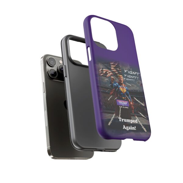 Purple Custom Trumped Again Tough Phone Cases for iPhone 14 Pro Max, double casing