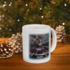 Trumped Again! White ceramic mug next to Christmas tree