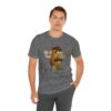 white guy wearing deep heather It's Mr. Potato Head t-shirt black text