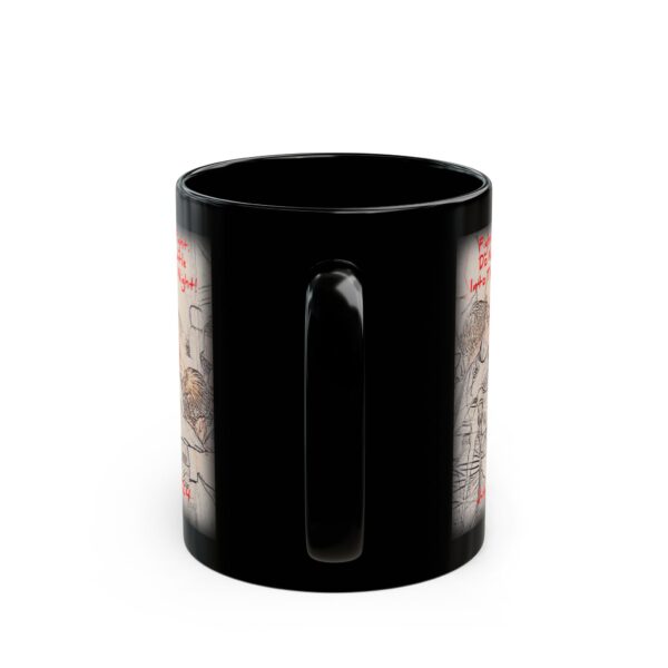 Trump Dont Go Gentle Into That Good Night Black Ceramic Mug, handle facing