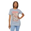 black girl wearing do not go gentle into that good night light blue Trump tshirt