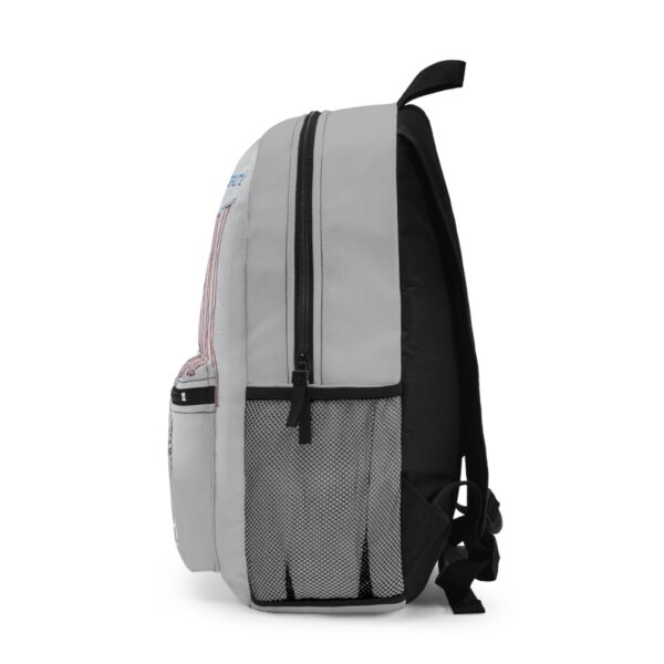 Grey Deep State Fails Again Backpack, right side view